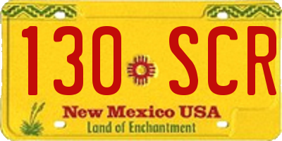 NM license plate 130SCR