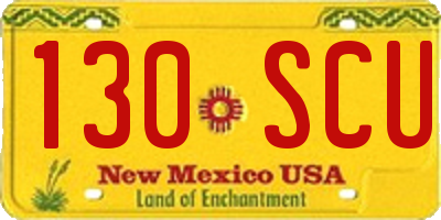 NM license plate 130SCU