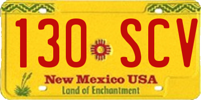 NM license plate 130SCV