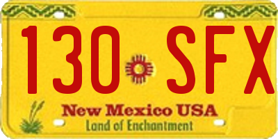 NM license plate 130SFX