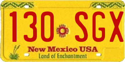 NM license plate 130SGX