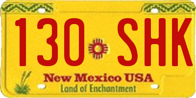 NM license plate 130SHK