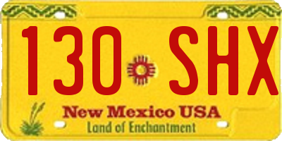 NM license plate 130SHX