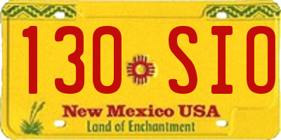 NM license plate 130SIO