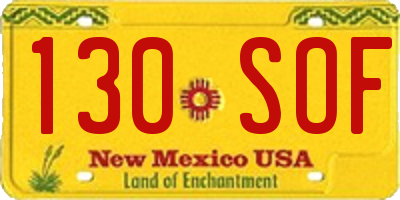 NM license plate 130SOF