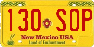 NM license plate 130SOP