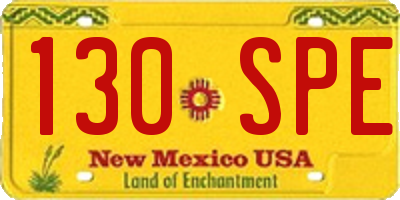 NM license plate 130SPE