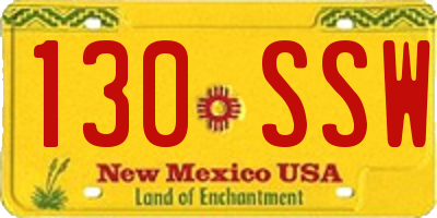 NM license plate 130SSW