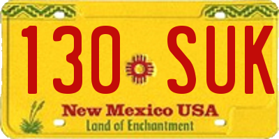 NM license plate 130SUK