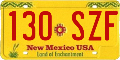 NM license plate 130SZF