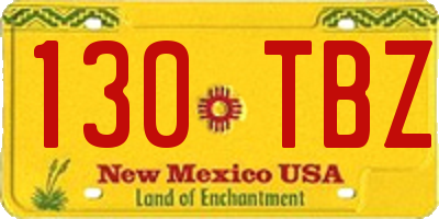 NM license plate 130TBZ