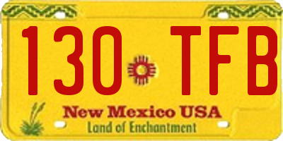 NM license plate 130TFB