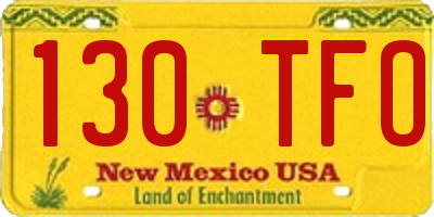 NM license plate 130TFO