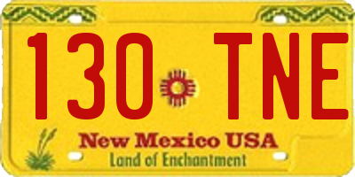NM license plate 130TNE