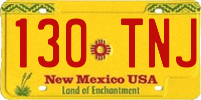 NM license plate 130TNJ