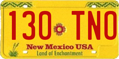 NM license plate 130TNO