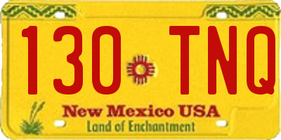 NM license plate 130TNQ