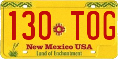 NM license plate 130TOG