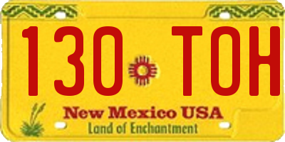 NM license plate 130TOH