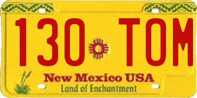 NM license plate 130TOM