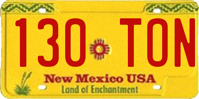 NM license plate 130TON