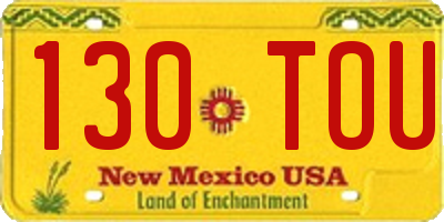 NM license plate 130TOU