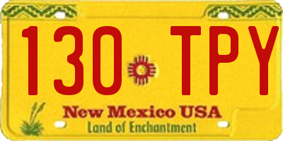 NM license plate 130TPY