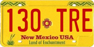 NM license plate 130TRE