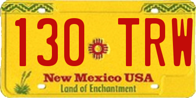 NM license plate 130TRW
