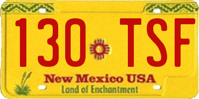 NM license plate 130TSF