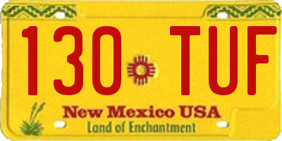 NM license plate 130TUF