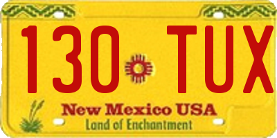 NM license plate 130TUX