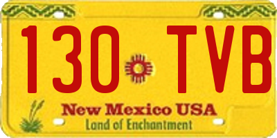 NM license plate 130TVB