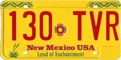 NM license plate 130TVR