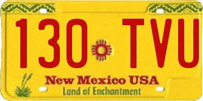 NM license plate 130TVU