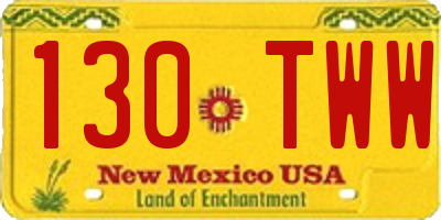NM license plate 130TWW