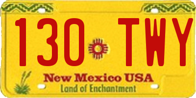 NM license plate 130TWY