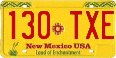NM license plate 130TXE