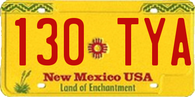 NM license plate 130TYA