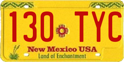 NM license plate 130TYC