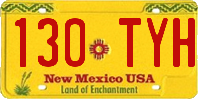 NM license plate 130TYH