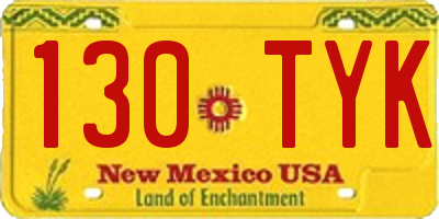 NM license plate 130TYK