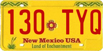 NM license plate 130TYQ