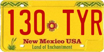 NM license plate 130TYR