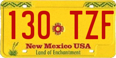 NM license plate 130TZF