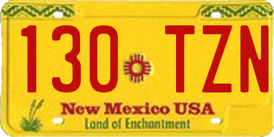 NM license plate 130TZN