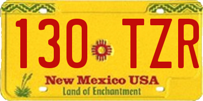 NM license plate 130TZR