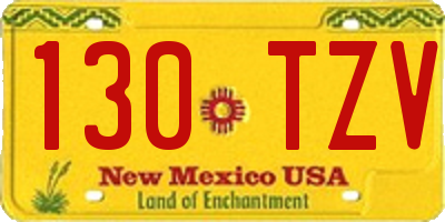 NM license plate 130TZV