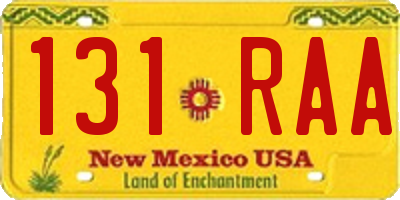 NM license plate 131RAA