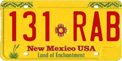 NM license plate 131RAB